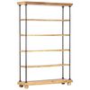 vidaXL Libreria a 5 Livelli 120x35x180cm in Massello di Mango e Acciaio