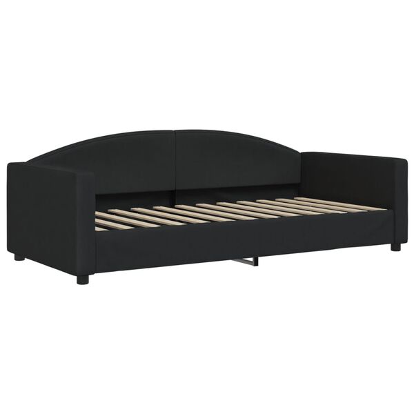 vidaXL Divano Letto Estraibile con Cassetti Nero 90x200 cm in Tessuto
