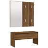 vidaXL Set di Mobili da Corridoio Rovere Marrone in Legno Multistrato
