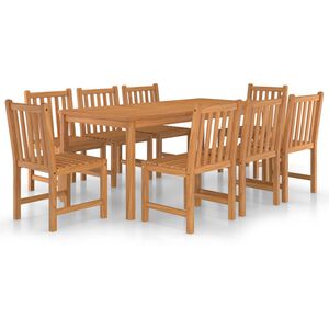 vidaXL Set da pranzo da giardino 9 pz 180x90 cm in legno massello di teak