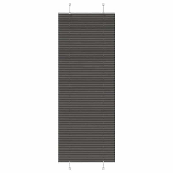 vidaXL Tenda Plissettata Nera 70x200 cm Larghezza Tessuto 69,4 cm