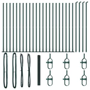 vidaXL Recinzione Metallica Saldato con Base in Cemento 50 x 1,5 m