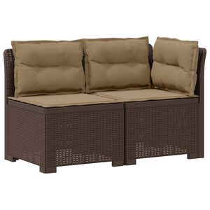 vidaXL Divano da Giardino a 2 Posti con Cuscini Aspetto Rattan PP