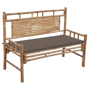 vidaXL Panca da Giardino con Cuscino 120 cm in Bamb&ugrave;