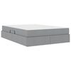 vidaXL Letto con contenitore e materasso Grigio chiaro 140 x 200 cm