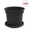 vidaXL Vasi per Piante 24 pcs Nero &Oslash; 15 x 12 cm Plastica