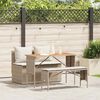 vidaXL Set da Pranzo da Giardino 3 pz con Cuscini Beige in Polyrattan