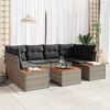 vidaXL Set Divano da Giardino con cuscino 6 pcs Grigio Poly Rattan
