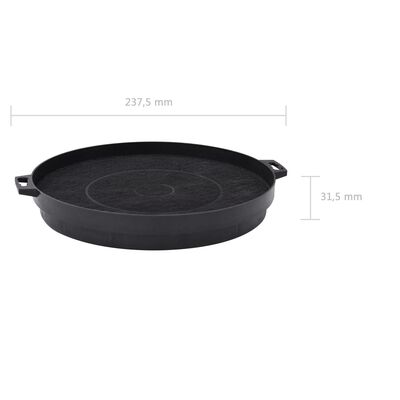 vidaXL Filtri al Carbone per Cappa da Cucina 2 pz 210 mm