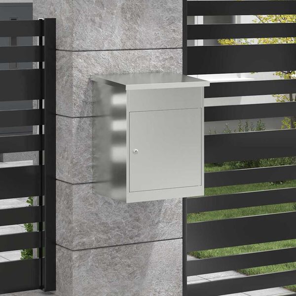 vidaXL Cassetta per pacchi Nero 47.5 x 38 x 59 cm Acciaio zincato