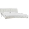 vidaXL Letto con Materasso Memory Foam Bianco in Similpelle 160x200 cm