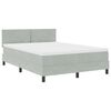 vidaXL Letto a Sorgente LED con led Grigio chiaro 140 x 200 cm Velluto