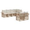 vidaXL Set di divani da esterno 7 pcs Naturale e Bianco Crema
