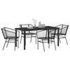 vidaXL Set da Pranzo per Giardino 5 pcs Nero polyrattan