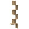 vidaXL Scaffale Angolare Muro Rovere Artigianale 32x32x127,5 cm