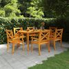 vidaXL Set da Pranzo per Giardino 7 pz in Legno Massello di Acacia