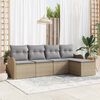 vidaXL Set Divano da Giardino 5 pcs Beige polyrattan