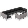 vidaXL Set Divani da Giardino 9 pz con Cuscini Polyrattan Grigio Scuro