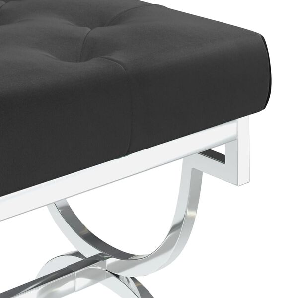 vidaXL Panca 99 cm Nera in Velluto e Acciaio Inossidabile