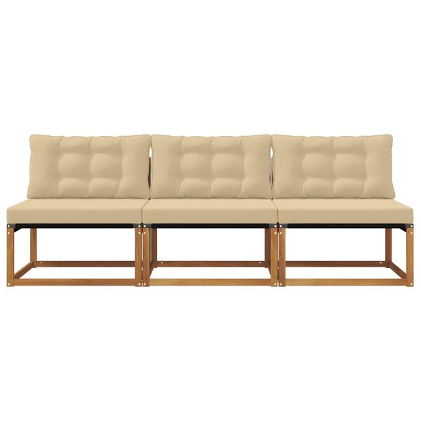 vidaXL 3 Pezzo Divano centrale per esterno Legno di Acacia Massello