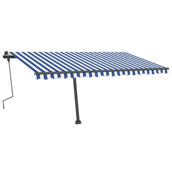 vidaXL Tenda Retrattile Manuale con Palo 450x350 cm Arancione Marrone