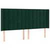 vidaXL Testiera ad Orecchio Verde Scuro 203x16x118/128 cm in Velluto