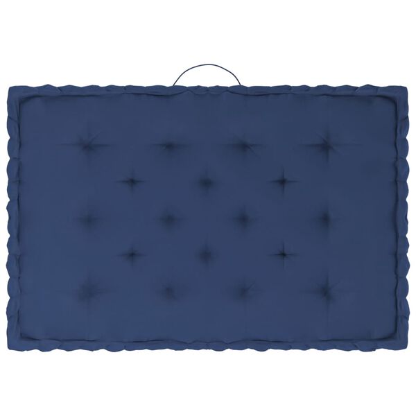 vidaXL Cuscini per Pallet e Pavimento 3 pz Blu Navy Chiaro in Cotone