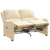 vidaXL Poltrona Massaggiante Reclinabile a 2 Posti Crema Tessuto