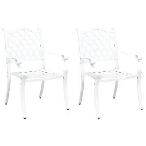 vidaXL Sedia da Giardino 2 pcs Bianco 56 x 55 x 92.5cm Alluminio