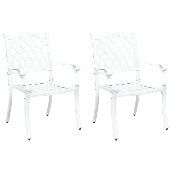 vidaXL Sedia da Giardino 2 pcs Bianco 56 x 55 x 92.5cm Alluminio