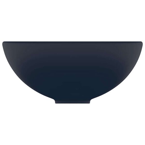 vidaXL Lavandino Lusso Rotondo Blu Scuro Opaco 32,5x14 cm in Ceramica