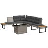 vidaXL Set Divani da Giardino 2 pz con Cuscini Grigio Polyrattan Vetro