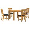 vidaXL Set da pranzo 5 pz Nero Legno di Quercia Massello