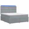 vidaXL Letto Box Spring LED con Materasso Grigio Chiaro 160 x 200 cm