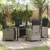 vidaXL Set da Pranzo per Giardino 5 pcs Grigio chiaro polyrattan