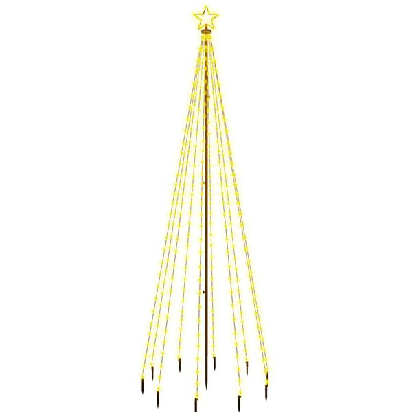 vidaXL Albero di Natale con Puntale Bianco Caldo 310 LED 300 cm