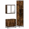 vidaXL Set Mobili da Bagno 3 pz Rovere Fumo in Legno Multistrato