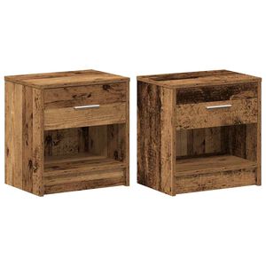 vidaXL Comodini 2 pz con Cassetto Legno Antico 39x28x41 cm