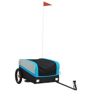 vidaXL Rimorchio da Bici Nero e Blu 30 kg in Ferro
