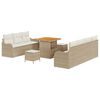 vidaXL Set Divano da Giardino 10 pz 9-Numero di posti Beige e Crema
