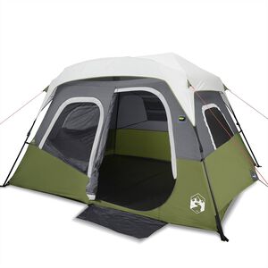 vidaXL Tenda Famiglia con LED 6 Persone Verde Chiaro Rilascio Rapido