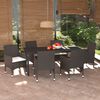 vidaXL Set da Pranzo da Giardino 7 pz con Cuscini Polyrattan Marrone