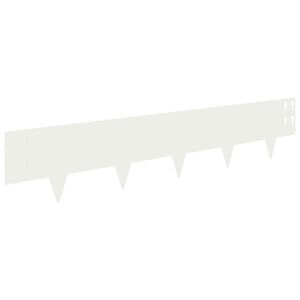 vidaXL Bordura per Prato 50 pcs 100 x 20 cm Acciaio Bianco