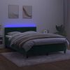 vidaXL Letto a Molle con Materasso e LED Verde Scuro 140x200cm Velluto