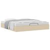 vidaXL Struttura Letto Pouf senza Materasso Crema 160x200 cm Tessuto