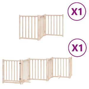 vidaXL Cancello per Cani con Porta Pieghevole 9 Pannelli 450 cm Pioppo