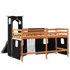 vidaXL Letto a Soppalco con Torre Bambini Bianco e Nero 90x190cm Pino