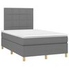 vidaXL Letto a Molle Materasso e LED Grigio Scuro 120x190cm in Tessuto