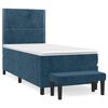 vidaXL Giroletto a Molle con Materasso Blu Scuro 100x200 cm in Velluto