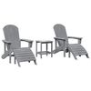 vidaXL Sedia da Giardino 3 pcs Grigio chiaro Polietilene